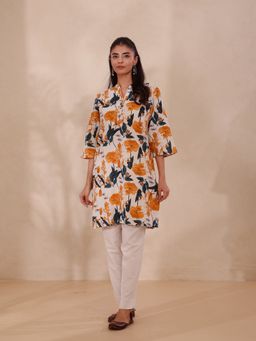 Suti - Women Mustard Floral Printed Kurta