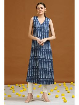 Cotton Culture - Women Blue Cotton Printed A-Line Kurta