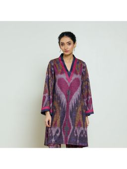 Rustorange - Women Multicolour Abstract Printed V-Neck Kurta