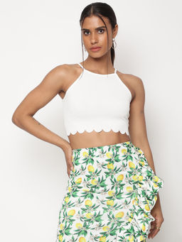 I SAW IT FIRST - White Solid Crop Top (S)
