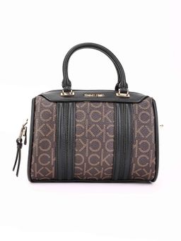 Calvin Klein - Logo Brown Pvc Handbag with Detachable Strap