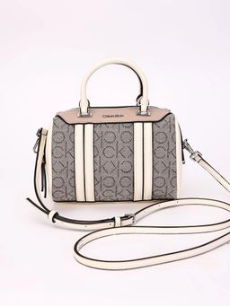 Calvin Klein - Logo Beige Pvc Handbag with Detachable Strap