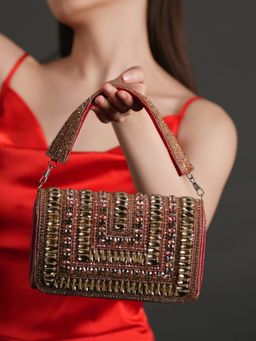 DRASTR - Red And Gold Party Clutches
