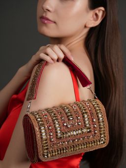 DRASTR - Red And Gold Party Clutches
