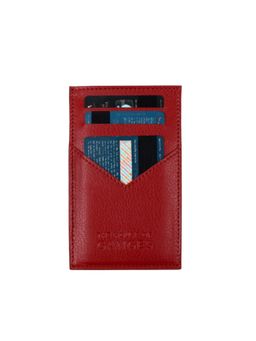 The House Of Ganges - Unisex Altis Vegan Leather Card Holder- Red (S)