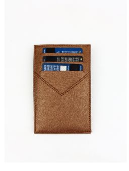 The House Of Ganges - Unisex Altis Vegan Leather Card Holder-Tan (S)