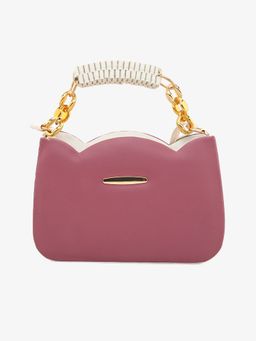 DRASTR - Pink Solid Synthetic Leather Handbag with Detachable Strap