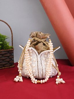 DRASTR - Gold Toned Embellished Potli Bag