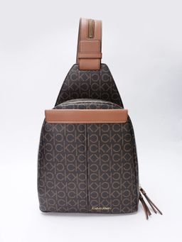 Calvin Klein - Logo Brown Pvc Multipurpose Crossbody Bag