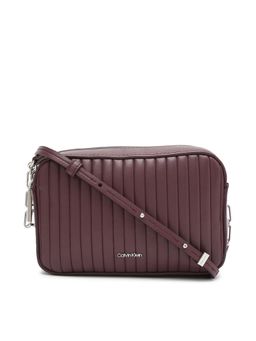 Calvin Klein - Solid Burgundy Pu Crossbody Bag