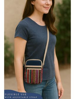 THE PURANI JEANS - Jute Denim Mobile Sling Bag