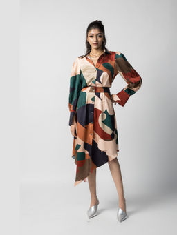 Advait - Ruby Shirt Brown Midi Dress