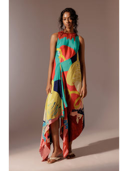 Advait - Juno Asymmetrical Multicolor Maxi Dress