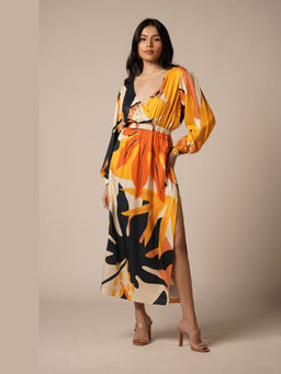 Advait - Luna Resort Orange Midi Dress