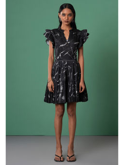 Advait - Onyx Ruffled Black Mini Dress