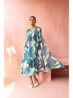 Pallavi Agarwal - Blue Printed Azure Dress