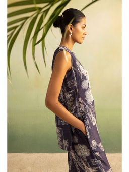 Pallavi Agarwal - Navy Blue Printed Jade Co-ord Set