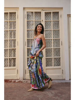 Zip by Payal & Zinal - Women Polyester Multi-Color Sleeveless Top With Skirt