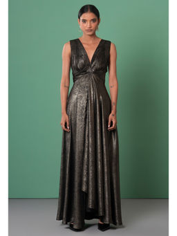 Advait - Kira Draped Black Maxi Dress