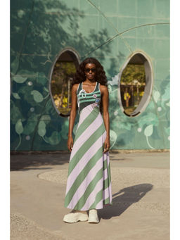 Muvazo - Varsity Swing Multicolor Maxi Dress