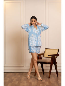 POMCHA - Sukoon Sky Blooms Cotton Co-Ord Sets