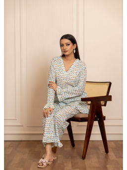 POMCHA - Sukoon Neel Safed Safar Cotton Co-Ord Sets