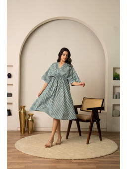 POMCHA - Sukoon Summer Marina Cotton Stripe Kaftan Dress