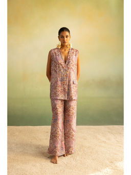 Pallavi Agarwal - Multicolor Printed Rosetta Pants Set