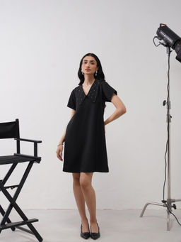 AMOSHI - Flap Black Mini Dress
