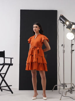 AMOSHI - Juliet Rust A Line Mini Dress