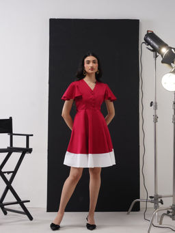 AMOSHI - Selena Red A Line Mini Dress