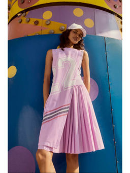 Muvazo - Sporty Chill22 Lavender Knee Length Dress