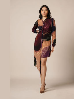 Advait - River Asymmetrical Brown Mini Dress