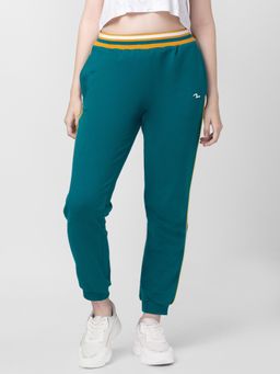 Spykar - Women Deep Lake Green Cotton Regular Fit Joggers