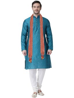 SG LEMAN - Dark Firozi Kurta for Men (Set of 3)