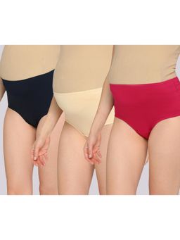 Evamomies - Women Multi-Color High Waist Maternity Panties (Pack Of 3)