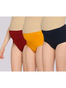 Evamomies - Women Multi-Color High Waist Maternity Panties (Pack Of 3)