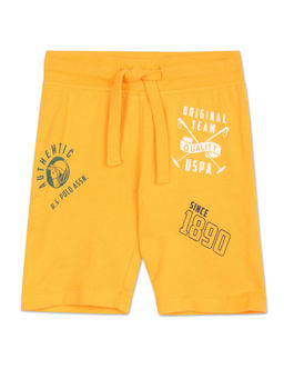 U.S. POLO ASSN. - Boys Yellow Mid Rise Printed Shorts