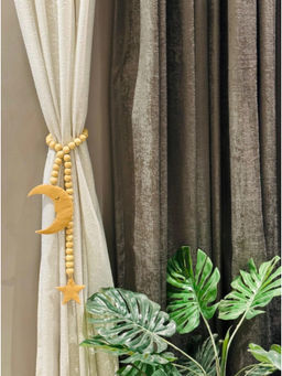 Waddle & Roo - Beige Woody Moon Curtain Ties (Pack of 2)