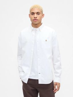 GAP - Men White Spread Collar Full Sleeves Shirt