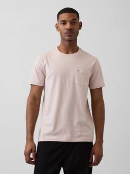GAP - Pink Men Round Neck Half Sleeves Patch-Pocket T-Shirt