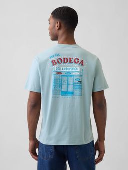 GAP - Blue Men Graphic Print Half Sleeves Round Neck T-Shirt
