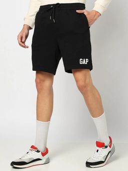 GAP - Black Printed Mid-Rise Cotton Shorts