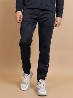 HIGHLANDER - Men Navy Blue Tapered Fit Polyester Blend Joggers