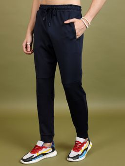 HIGHLANDER - Men Navy Blue Slim Fit Solid Polyester Blend Joggers