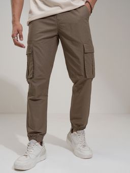 HIGHLANDER - Men Brown Slim Fit Solid Cotton Joggers