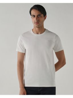 Reid & Taylor - Men White Cotton Crew Neck T-Shirt