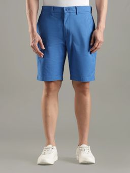Tommy Hilfiger - Blue Slim Fit Solid Mid Rise Shorts