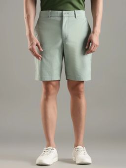 Tommy Hilfiger - Grey Slim Fit Solid Mid Rise Shorts