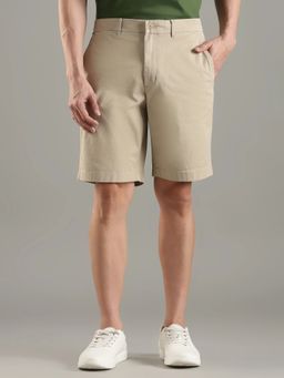 Tommy Hilfiger - Khaki Slim Fit Solid Mid Rise Shorts